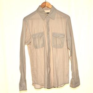 Mens beige shirt, button down